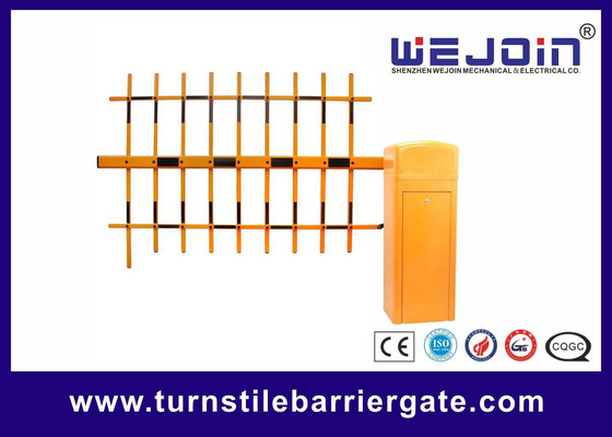 สีเหลือง 4 เมตร ประตูรั้วแขนกั้นสามอัน มอเตอร์ไร้แปรงถ่าน DC24V ย้อนกลับอัตโนมัติเมื่อมีสิ่งกีดขวาง